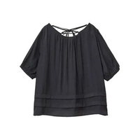 Blouse Wanita - Bobo Tokyo - Makaira Back Lace-Up Balloon Sleeve Blouse One Size Black