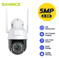 SANNCE 5MP 20X optical zoom Camera Built-in Microphone Speaker Wifi Survalance Camera Full-Color Human detection Smart Tracking