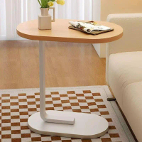 B-026White Black Coffee Table Wood Material 60cm High Sofa Side Table Oval Shape Steel Furniture Woo