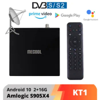 Mecool KT1 DVB S2 Bluetooth TV Box Android 10 Amlogic S905X4-B 4K 2T2R Dual WIFI BT Media Player Set-Top Box