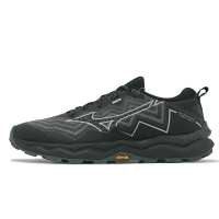 Mizuno 越野跑鞋 Wave Daichi 9 GTX 女鞋 黑灰 防水 緩衝 黃金大底 運動鞋 美津濃 J1GK2556-21
