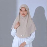 Hijab Bergo Instant Jersey - Bergo Hijab Pet - Maura Bergo Jilbab Sport Jumbo by Fasa Hijab Beige
