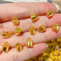999 Gold Pure 24K Yellow Gold Pendant Women 3D Gold Seal Necklace Pendant