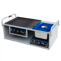 Commercial frying oven, dual purpose barbecue oven, dual purpose oven, Kanto iron plate cooking tool
