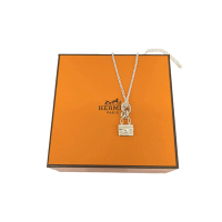 HERMES 愛馬仕 經典CONSTANCE H Logo 925純銀項鍊
