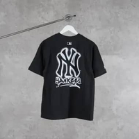 Kaos MLB NY YANKEES SPRAY OUTLINE WHITE BLACK TSHIRT 100% ORIGINAL Size S