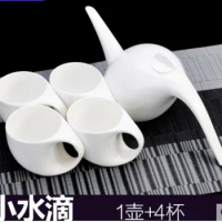 Tea Set Kung Fu Tea Set Simplified Chinese Tangshan Bone Porcelain Afternoon Tea Set with Tea Plate for Wedding Gifts