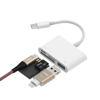 【TEKQ 璿驥國際】安卓手機專用 -Type-c 四合一蘋果充電OTG讀卡機轉 USB/PD/TF/SD(iphone15可用)