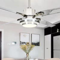 Reverse LED42 inch Nordic retro ceiling fan light bedroom home stainless steel fan blade integrated mute with remote control