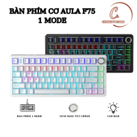 Bàn phím cơ gaming AULA F75 có dây 80 phím, Đèn LED 20 hiệu ứng, kết nối dây Type-C, màu đen/trắng