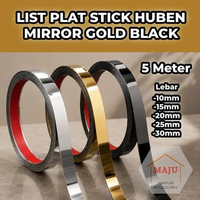 List Plat Huben Sticker Stainless Steel Gold Black Mirror Chrome 5 Meter 10 15 20 25 30 Strip Interi