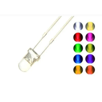 HARGA 10 PCS Lampu LED 3MM PUTIH - Biru Merah Putih Hijau Kuning Super Bright 2v - 3v