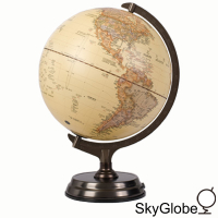 SkyGlobe 12吋仿古金屬底座立體觸控式地球儀