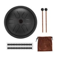 5.5 Inches Mini Steel Tongue Drum 6 Notes Drum Steel Pocket Drum Percussion Instrument with Mallets Carry Bag for Yoga