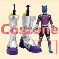 Juken Sentai Gekiranger Purple Cosplay Shoes Boots Halloween Carnival Cosplay Costume Accessories