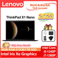 2023 Lenovo ThinkPad X1 Nano Laptop Intel i5-1340P/i7-1360P Iris Xe 16G RAM 512G/1T/2TB SSD 13'' Facial Identification Notebook