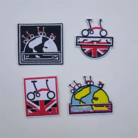 4pcs folding bicycle riding suit repair embroidery for brompton fans bag embroidery sticker