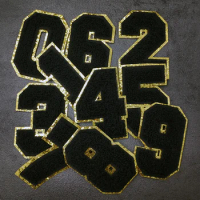 Black Number 0 1 2 3 4 5 6 7 8 9 Patches For Clothing Embroidery Applique Zero One Two Three Four Five Six Seven Eight Nine