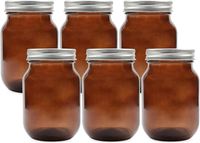 Cornucopia Amber Glass Mason jars (6-Pack pint Size)