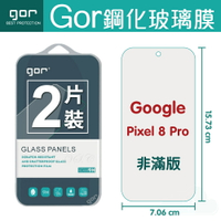 GOR 9H Google Pixel 8 Pro 鋼化 玻璃 保護貼 全透明非滿版 兩片裝【全館滿299免運費】