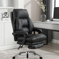 Luxury Designer Office Chair Leather Foorest Lean Back Boss Computer Office Chair Study Silla Escritorio Office Furniture Soft
