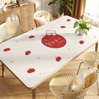 全城熱賣 - 矽膠桌布免洗防水防油桌墊輕奢高級感餐桌墊茶几桌面皮革保護墊蘋安如意90*90cm