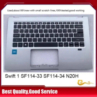 YUEBEISHENG 95%New/org For Acer Swift 1 SF114-33 SF114-34 N20H2 Palmrest US keyboard upper cover C shell,Silver