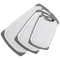 Ecowin ชุดเขียง 3 ชิ้น  ป้องกันเชื้อราและแบคทีเรีย เขียงครัวหนาสำหรับใช้ในครัวเรือน