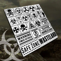 Alexen AJ0048 Wasteland/Zombie/Danger Biohazard Warning Leakage Spray Stencil Template Model Tools