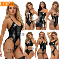 hot erotic PVC sexy Babydoll Underwear Chemises Catsuit Negligees Costumes pole dancing plus size lingerie porno sex adult doll