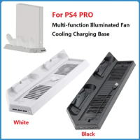 PS4 PRO Vertical Cooling Fan Stand Charging Base For Playstation 4 PS4 PRO Controllers Charger Station Cooler Stand USB White
