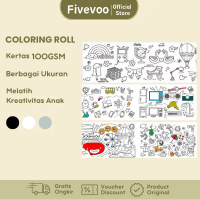FIVEVOO Kertas Mewarnai Roll/ Kertas Mewarnai Jumbo Roll/ Coloring Roll Paper/ Coloring Paper Roll/