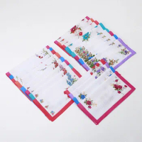 6Pcs 28x28cm 100% Cotton Vintage Flower Printed Women Lady Handkerchiefs Small Sweat Wiping Square Scarf Wedding Party Gift