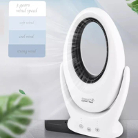 Electric Bladeless Fan with Light USB Rechargeable Mute for Household Bedroom Air Cooling Mini Table Fans High Quality FS108