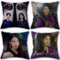 IU Kpop Hotel Del Luna Pillowcase New Cotton Linen Fabric Square Zipper Pillowcase 45X45 Wedding Decorative Pillow cover