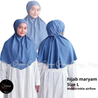Hijab Instan Bergo Maryam Crinkle Airflow Premium Ukuran L - HALIMAH - Kerudung, Khimar, Wanita, Mus