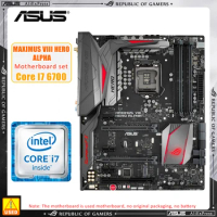 ASUS ROG MAXIMUS VIII HERO ALPHA Mining+i7 6700 LGA1151 Motherboard Kit Core i7 7700K Cpus DDR4 Intel Z170 M.2 PCI-E 3.0