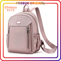 Chibao - Tas ransel wanita chibao 6172 bahan kanvas tas ransel wanita original tas wanita Hitam Pink