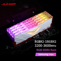 JUHOR RGB RAM DDR4 8GB 16GB 3200MHz 3600MHz DDR4 DIMM Memoria Ram ddr4 Desktop Memory Rams