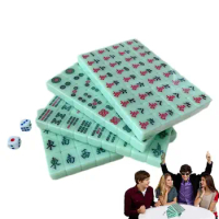 Mahjong Game Set Lightweight Mahjong Sets Clear Engraving Mini 144pcs/Kit Travel Accessories For Trips Homes Dormitories