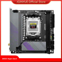 JGINYUE AM5 Motherboard supports AMD Ryzen 7/8 CPU processors DDR5 dual channel Memory RAM ITX B650i Night Devil