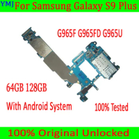 Factory unlocked For Samsung S9/S9 Plus G960F G960U G960FD G965F G965U G965FD Motherboard 100% Original Logic Board 64GB/128GB