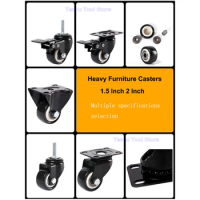 1PCS 1.5 &amp; 2 Inch Heavy Furniture Casters 360°Swivel Universal Mute Wheel For Platform Trolley Table Chair Household Accessories