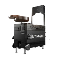 【DE生活】多功能釣魚箱 免安裝 帶輪釣魚箱 釣椅 升降釣箱(32L基本款)