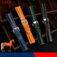 Horse Hip Leather Watch Band for Rolex for Breitling Citizen Seiko Tissot Business Men's Watch Chain Accessories Wristband strap