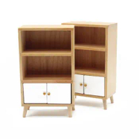 1:12 Dollhouse Miniature Display Cabinet Wood Cupboard Storage Model Restaurant Bookshelf Furniture Decor Accessories