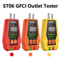 ST06 GFCI Outlet Tester Color Screen Digital Socket Tester US Plug Electric Circuit Polarity Voltage Detector Breaker Finder