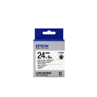 EPSON 24mmx9M 透明底黑字標籤帶 /盒 LK-6TBN
