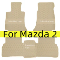Car Floor Mats For Mazda2 Mazda 2 Demio Toyota Yaris R DJ DL 2015~2022 Leather Mat Rugs Carpets Interior Parts Car Accessories