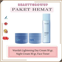 PAKET Wardah Lightening Day Cream 30 gr, Night Cream 30 gr, Face Toner - BUNDLE Wardah 3 Pcs
